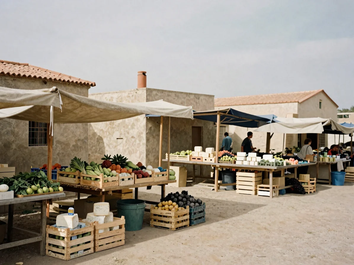 Documentary photograph in soft natural daylight of an open-air vi
